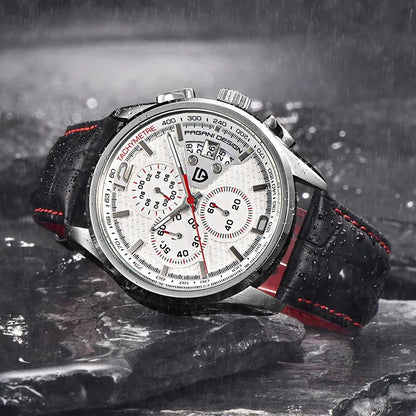 Men's Chronograph Sport Watch With Leather Strap