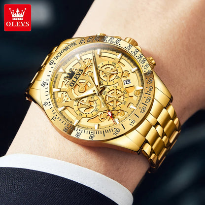 Luxury Skeleton Men’s Quartz Watch With Date Display