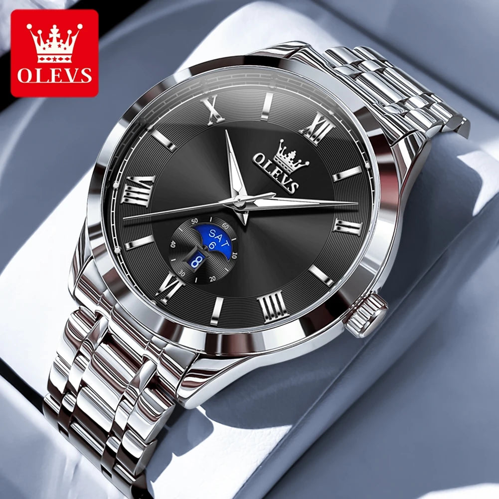 Men’s Stainless Steel Quartz Watch With Day-Date Dial
