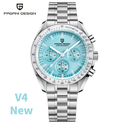 Men’s Retro Moon Chronograph Watch Quartz Stainless Steel