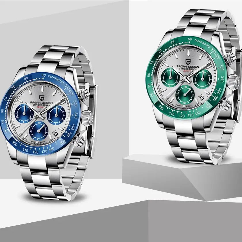 Men’s Stainless Steel Chronograph Watch With Sapphire