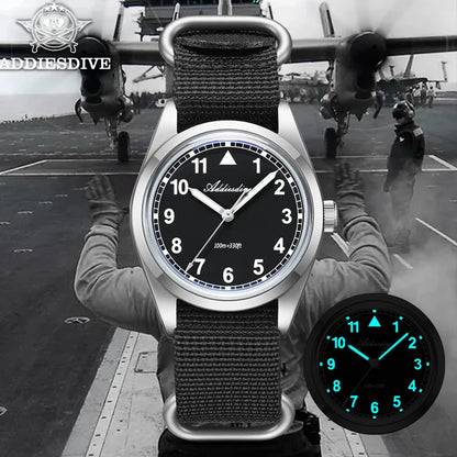 36mm Men's Quartz Dive Watch Bubble Crystal 100m Luminous