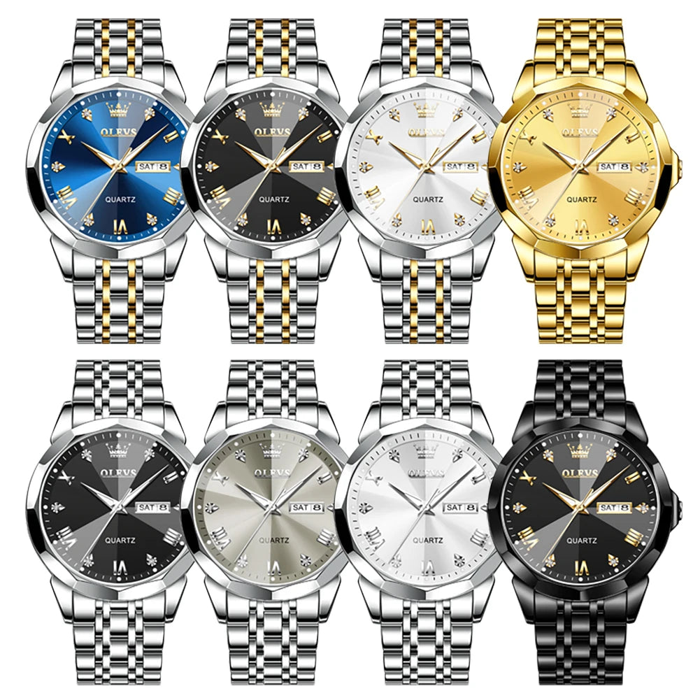 Men’s Luxury Quartz Watch With Date & Week Display