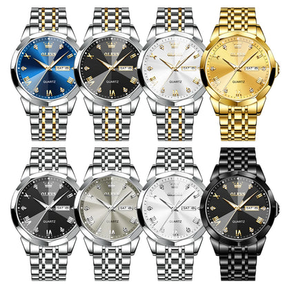 Men’s Luxury Quartz Watch With Date & Week Display