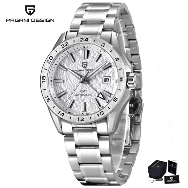 Men's GMT Automatic Watch Stainless Steel 100m Sapphire