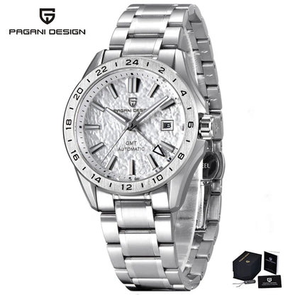 Men's GMT Automatic Watch Stainless Steel 100m Sapphire