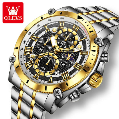Men’s Stainless Steel Chronograph Watch – Waterproof