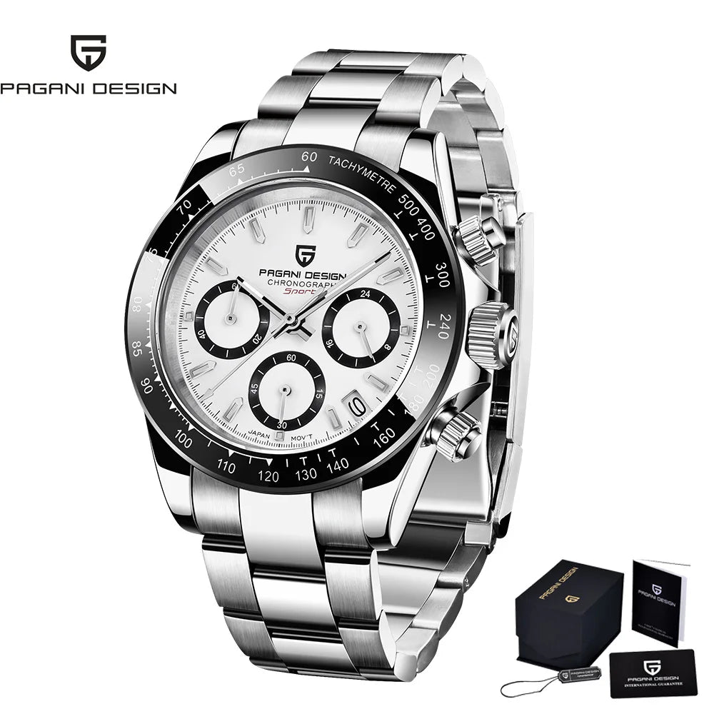 Men’s Stainless Steel Chronograph Watch With Sapphire