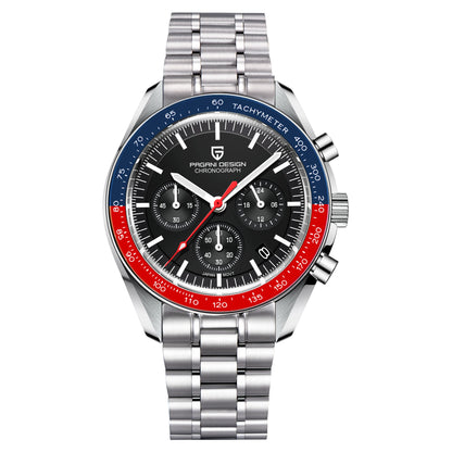 Men’s Luxury Chronograph Watch Quartz Moonphase Style
