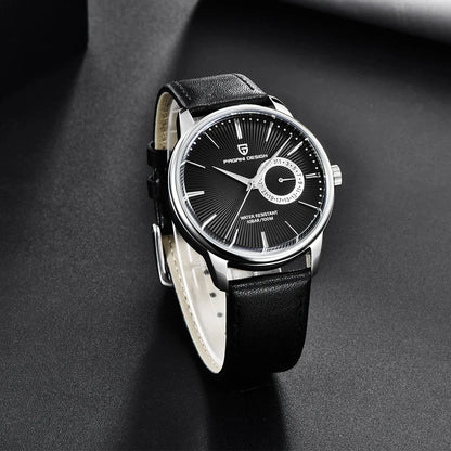 Men's Leather Quartz Watch – Waterproof Casual Design