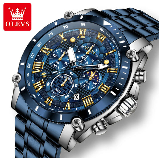 Men’s Stainless Steel Chronograph Watch – Waterproof