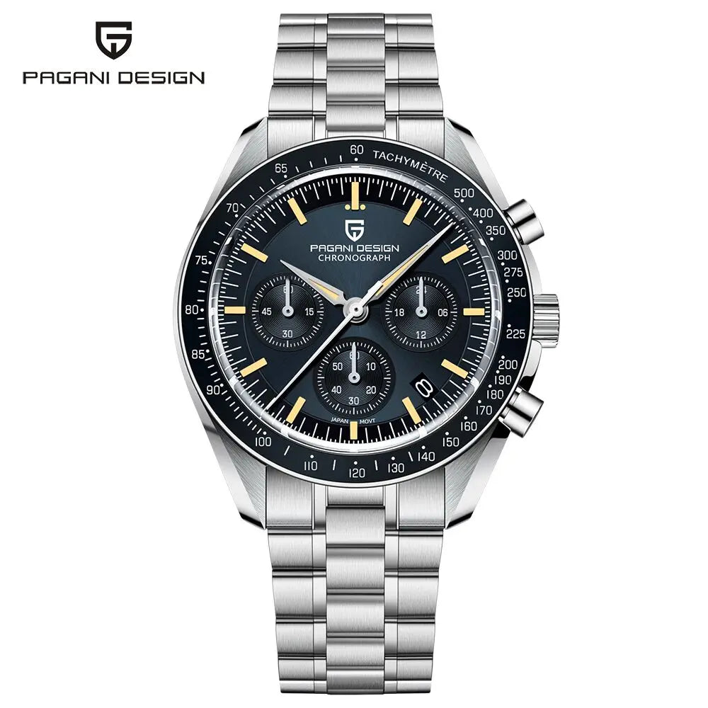 Men’s Luxury Chronograph Watch Quartz Moonphase Style