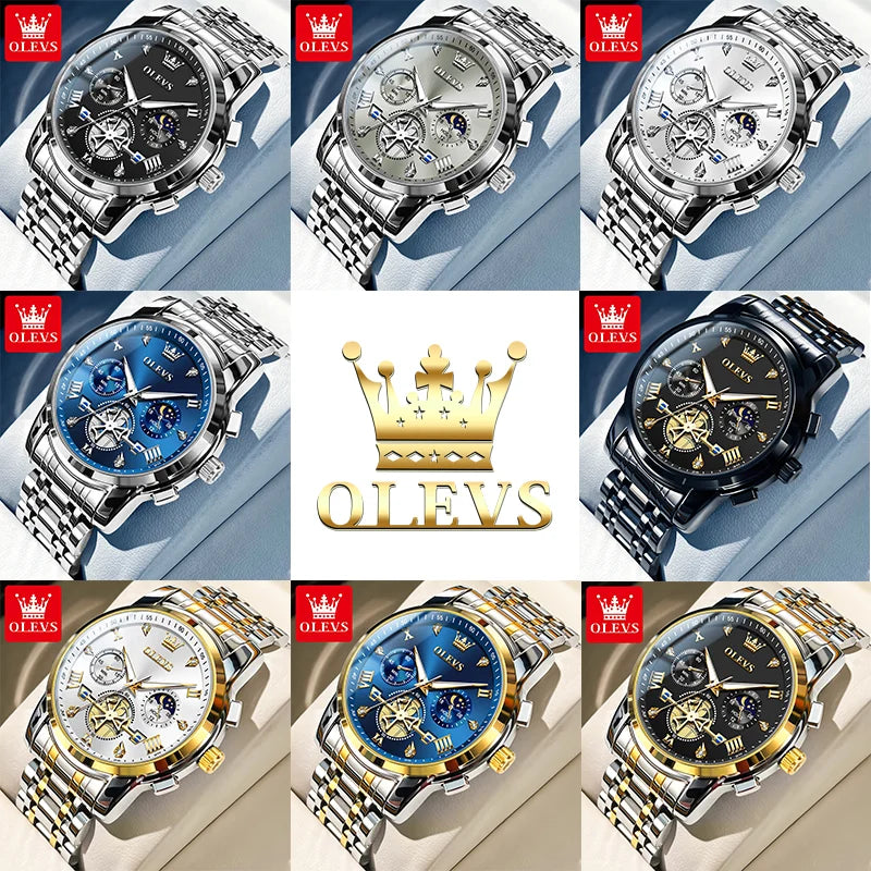 Men’s Chronograph Dress Watch With Moon Phase Display