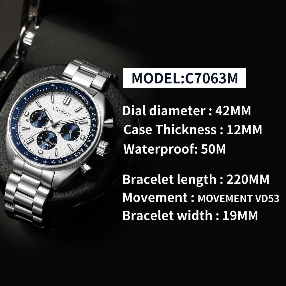 Men’s Quartz Chronograph Watch Sapphire Crystal 5ATM
