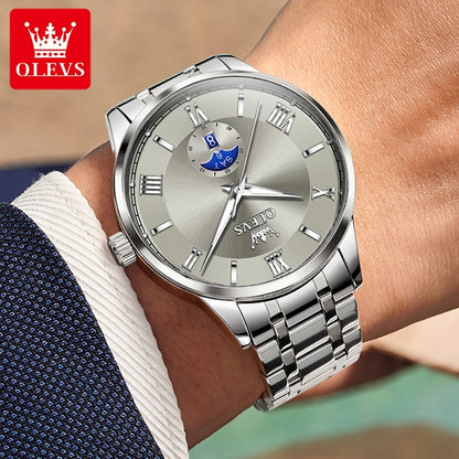 Men’s Stainless Steel Quartz Watch With Day-Date Dial