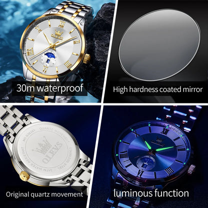 Men’s Stainless Steel Quartz Watch With Day-Date Dial