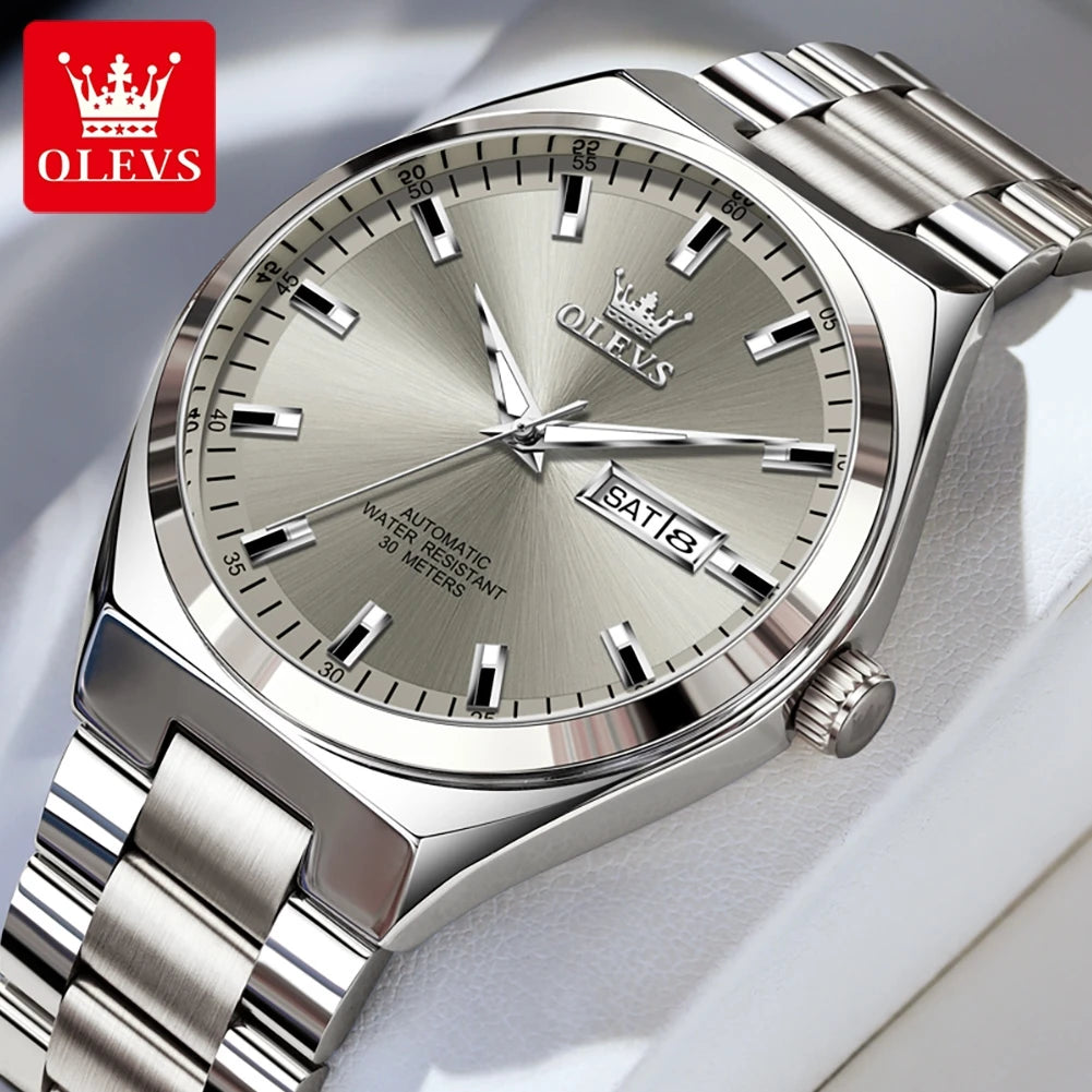 Men's Mechanical Business Watch With Luminous Date