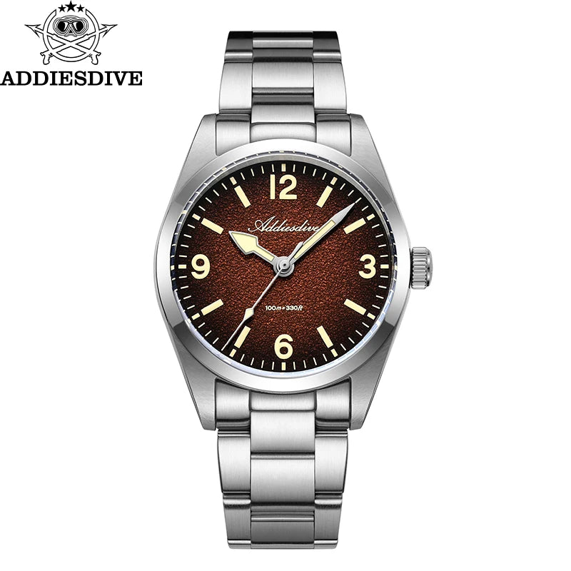 36mm Men’s Quartz Dive Watch Sapphire 100m Steel