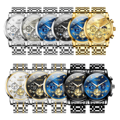 Men's Luxury Quartz Watch Moon Phase Chronograph