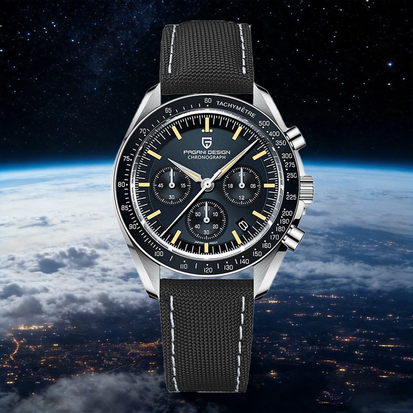 Men’s Moonwatch Style Chronograph Quartz Watch Sapphire
