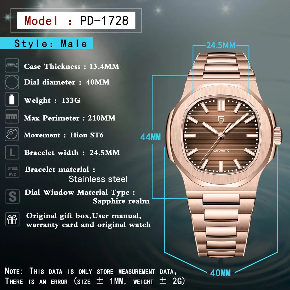 Men’s Luxury Mechanical Watch Stainless Steel Sapphire