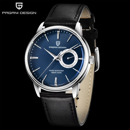 Men’s Quartz Dress Watch 10 Bar – Leather Strap, 40 mm
