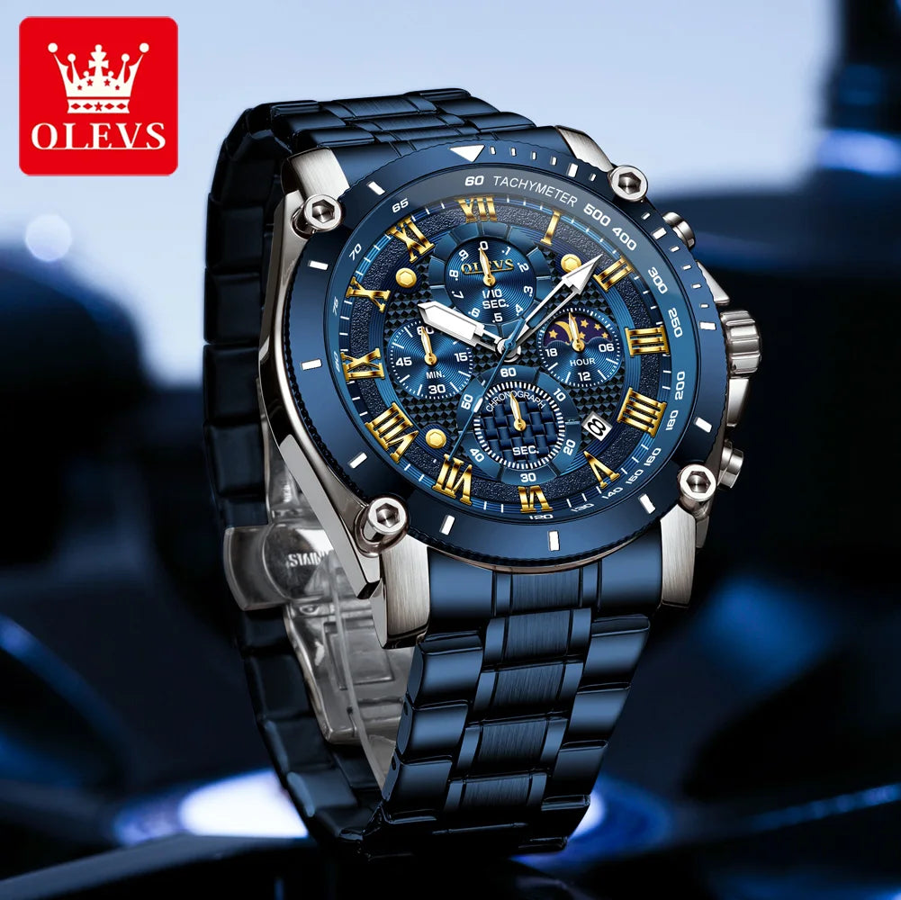 Men’s Stainless Steel Chronograph Watch – Waterproof