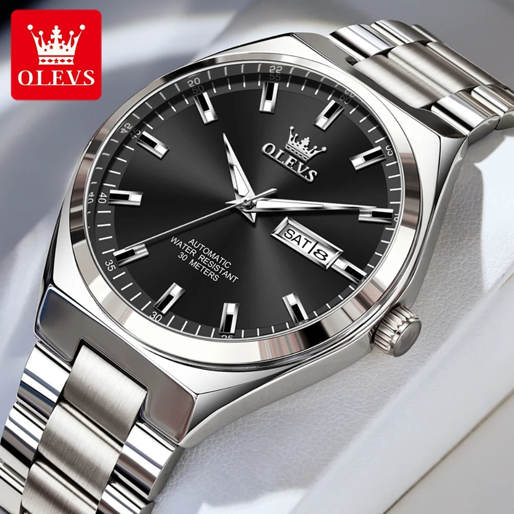 Men's Mechanical Business Watch With Luminous Date