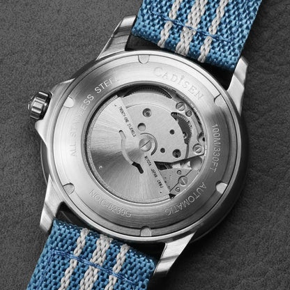 Automatic Diver Watch with Canvas Strap – 10Bar, Luminous