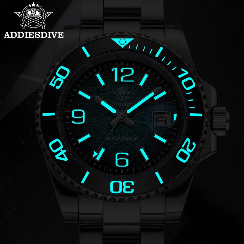 41mm Stainless Steel Dive Watch Quartz 200m Luminous
