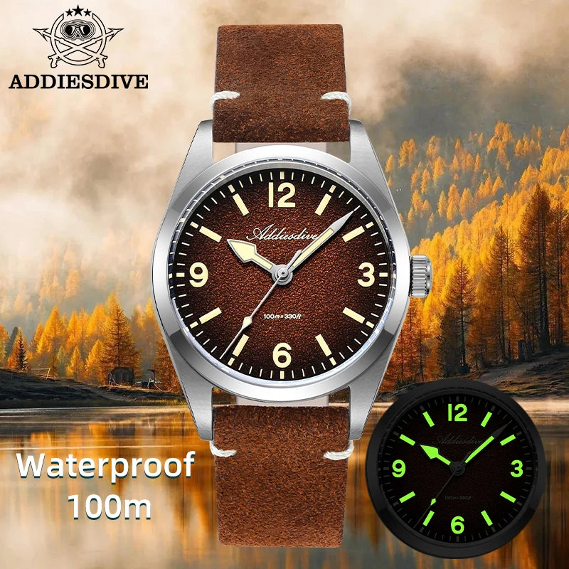 36mm Men’s Quartz Dive Watch Sapphire 100m Steel