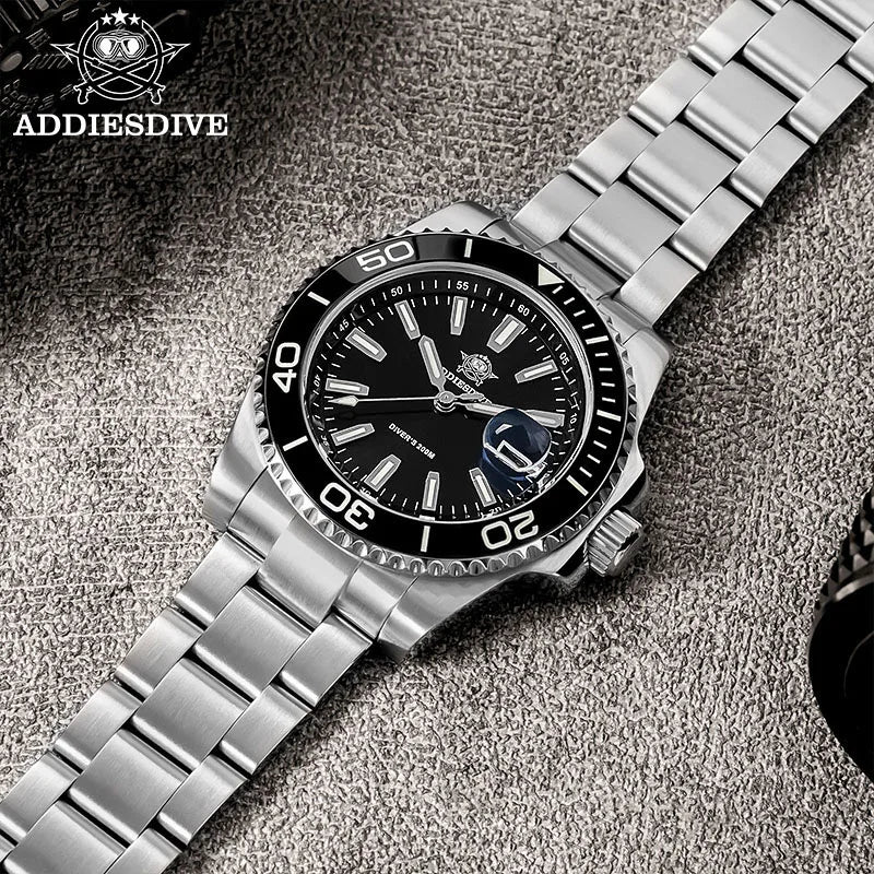 Men's 41mm Diver Quartz Watch 200m Waterproof Luminous