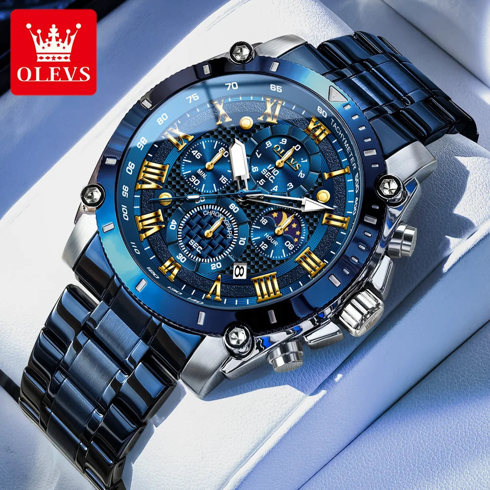 Men’s Stainless Steel Chronograph Watch – Waterproof