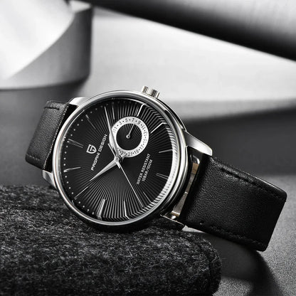 Men's Leather Quartz Watch – Waterproof Casual Design