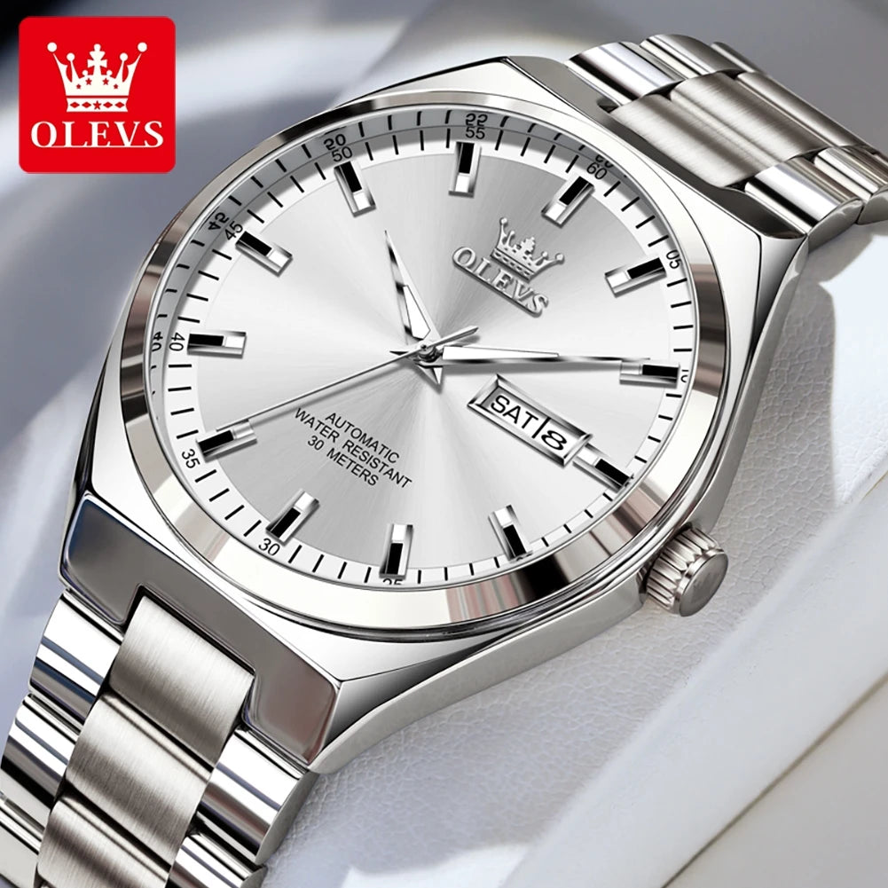 Men's Mechanical Business Watch With Luminous Date