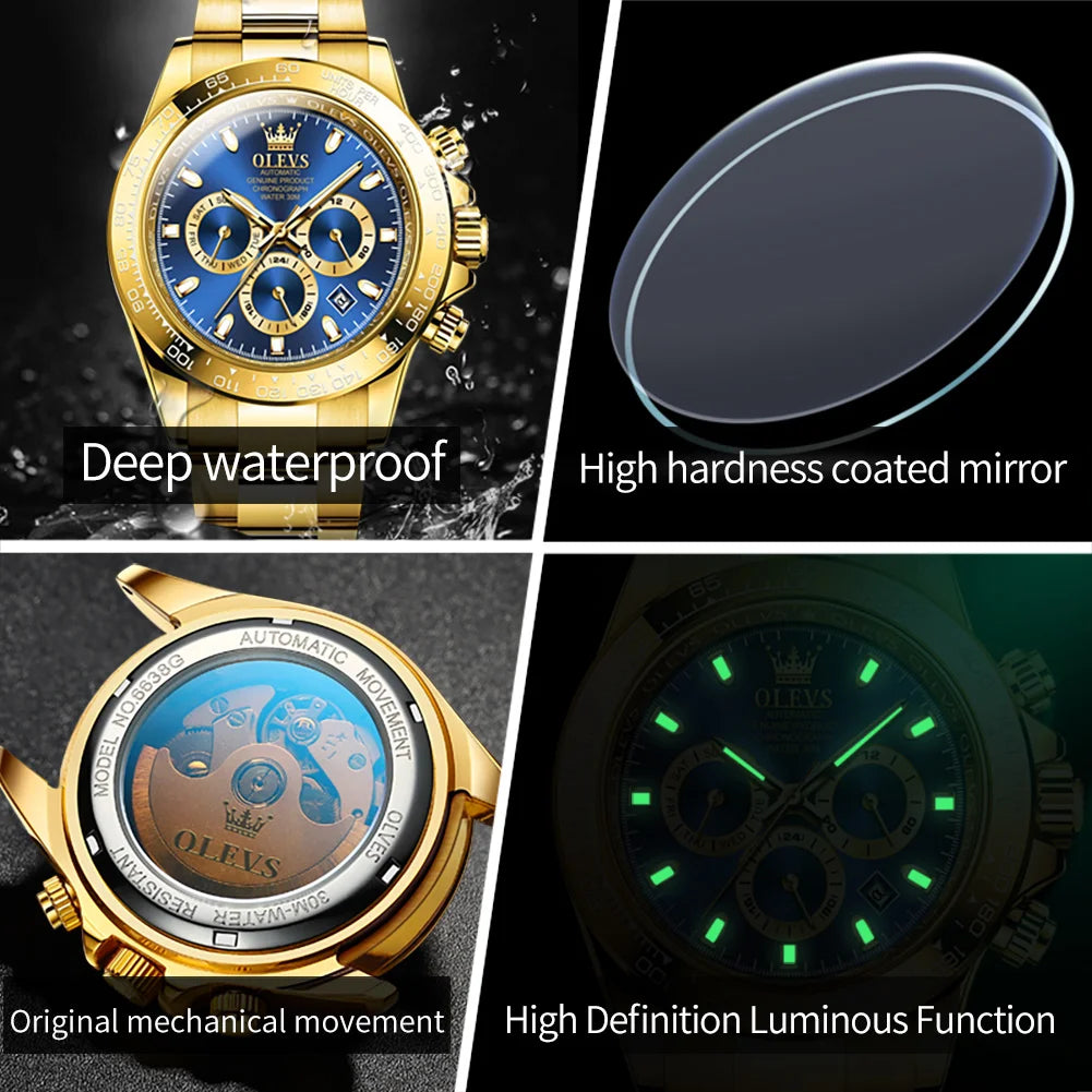 Men’s Luxury Automatic Mechanical Watch Chronograph