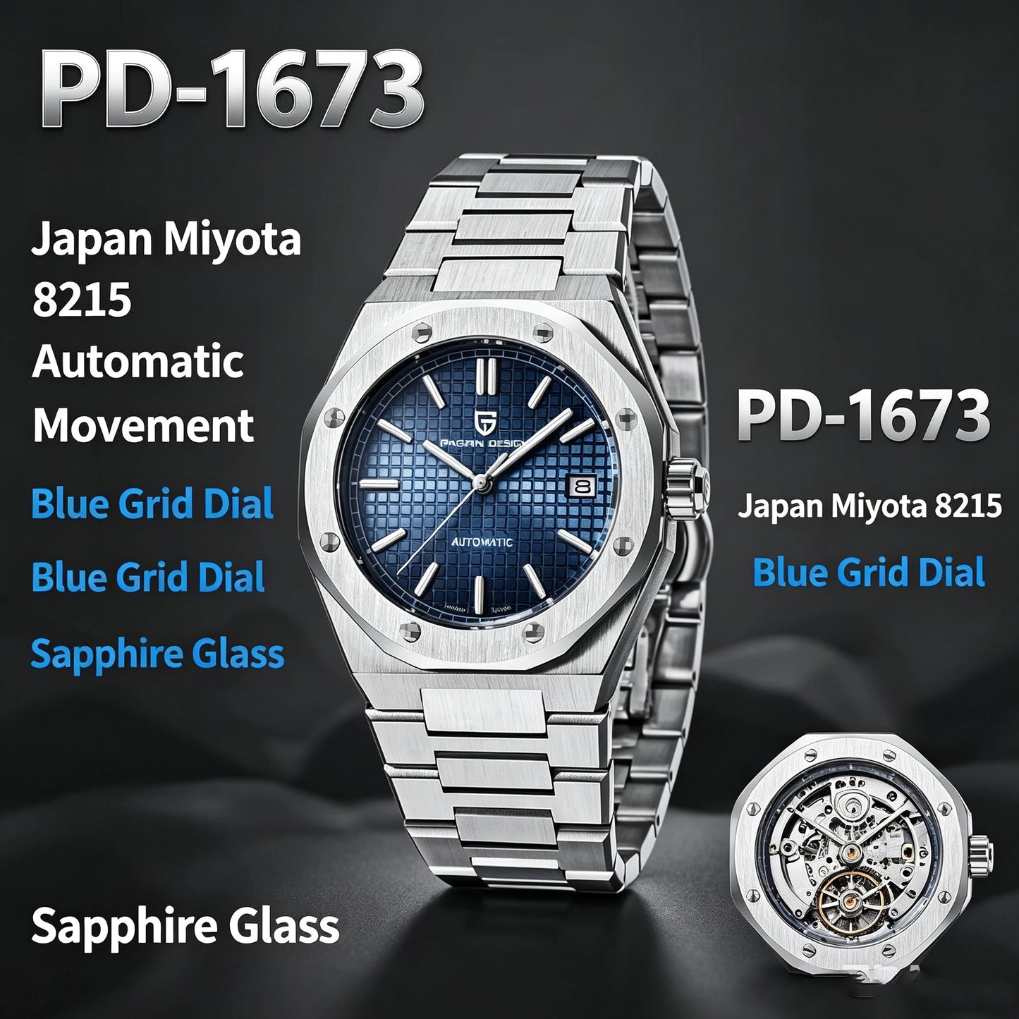 Men’s Automatic Dive Watch 40 mm Sapphire Steel