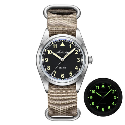36mm Men's Quartz Dive Watch Bubble Crystal 100m Luminous