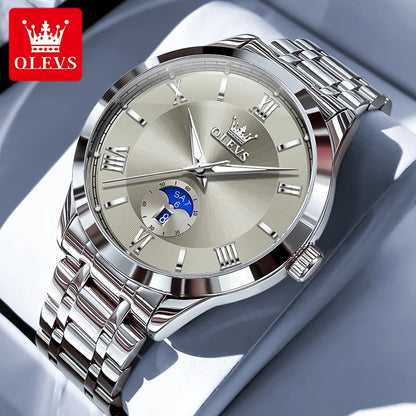 Men’s Stainless Steel Quartz Watch With Day-Date Dial