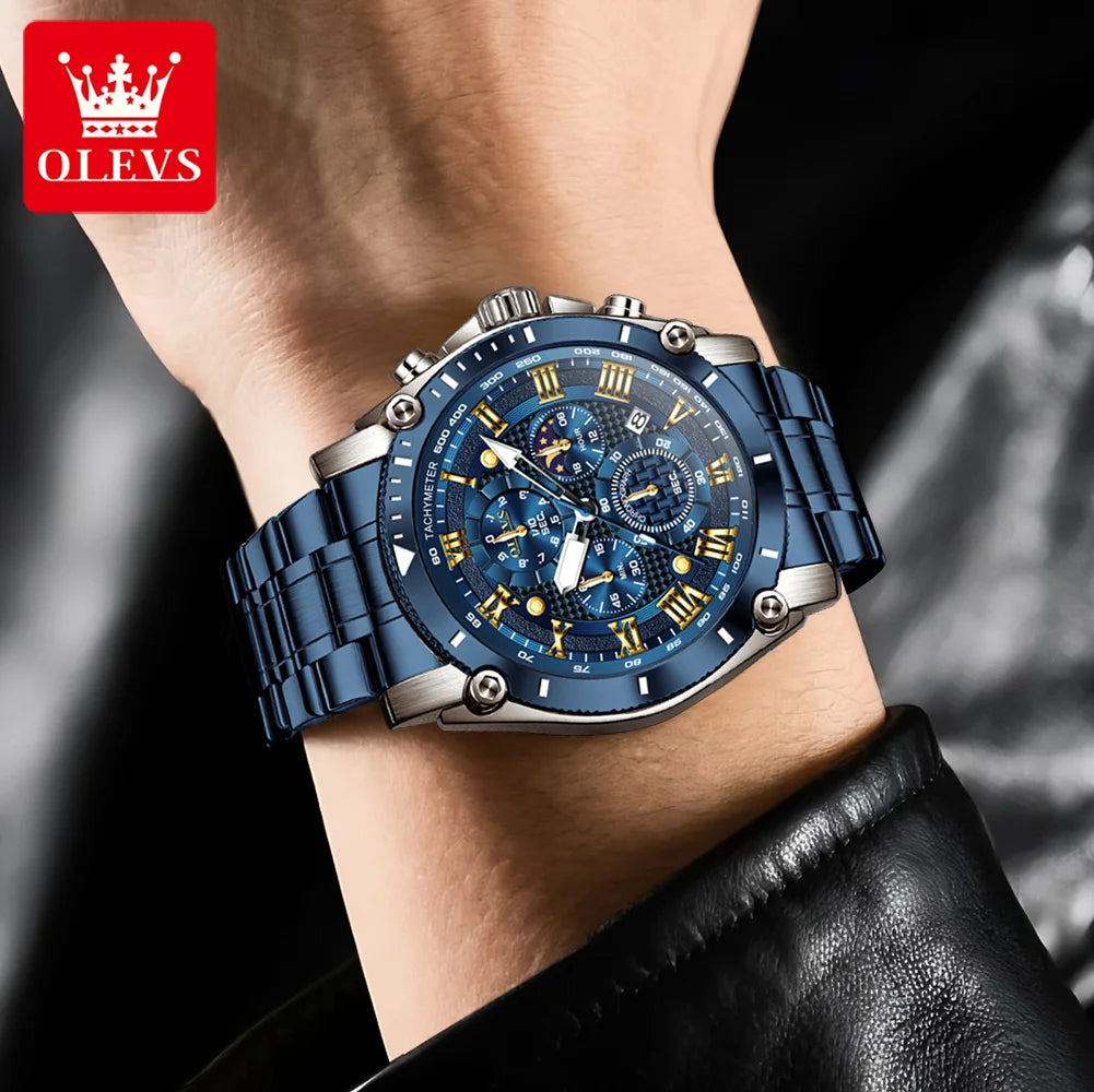 Men’s Stainless Steel Chronograph Watch – Waterproof