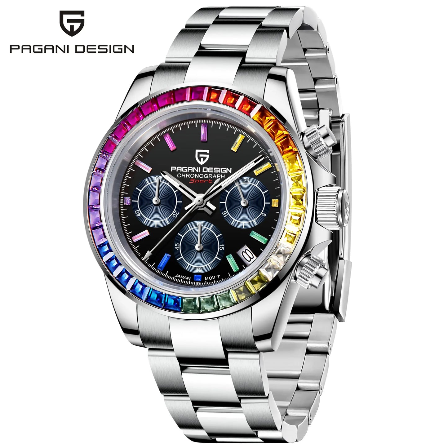 Men's Stainless Steel Quartz Dive Watch With Sapphire