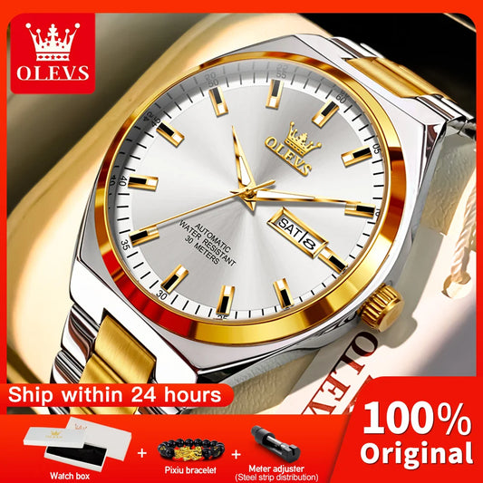 Men's Mechanical Business Watch With Luminous Date