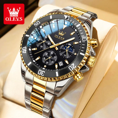 Men’s Luxury Moon Phase Chronograph Quartz Watch