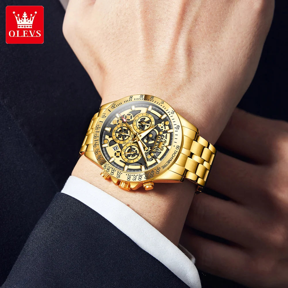 Men’s Luxury Quartz Watch With Chronograph And Date
