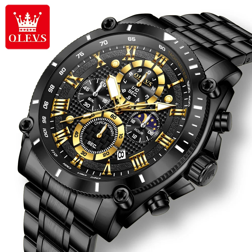 Men’s Stainless Steel Chronograph Watch – Waterproof