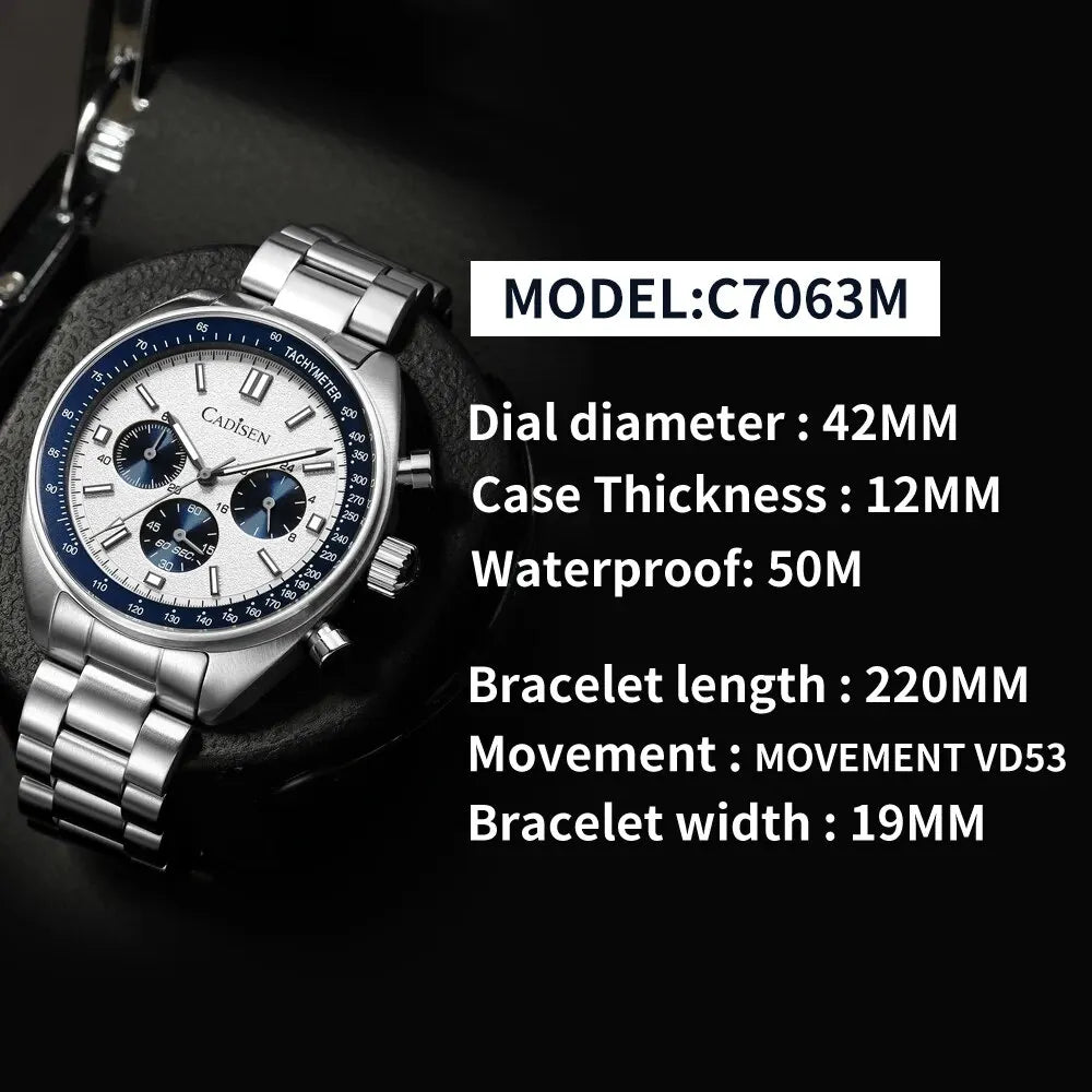 Men’s Stainless Steel Chronograph Watch With Sapphire