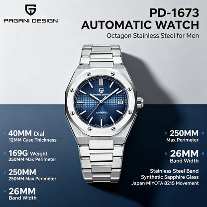Men’s Automatic Dive Watch 40 mm Sapphire Steel