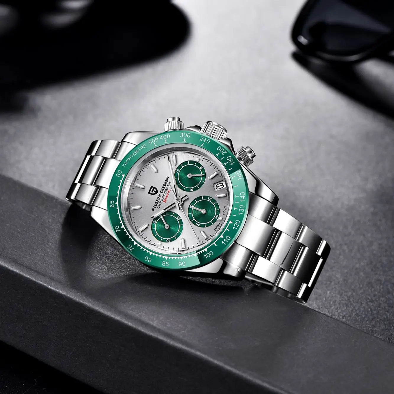 Men’s Stainless Steel Chronograph Watch With Sapphire