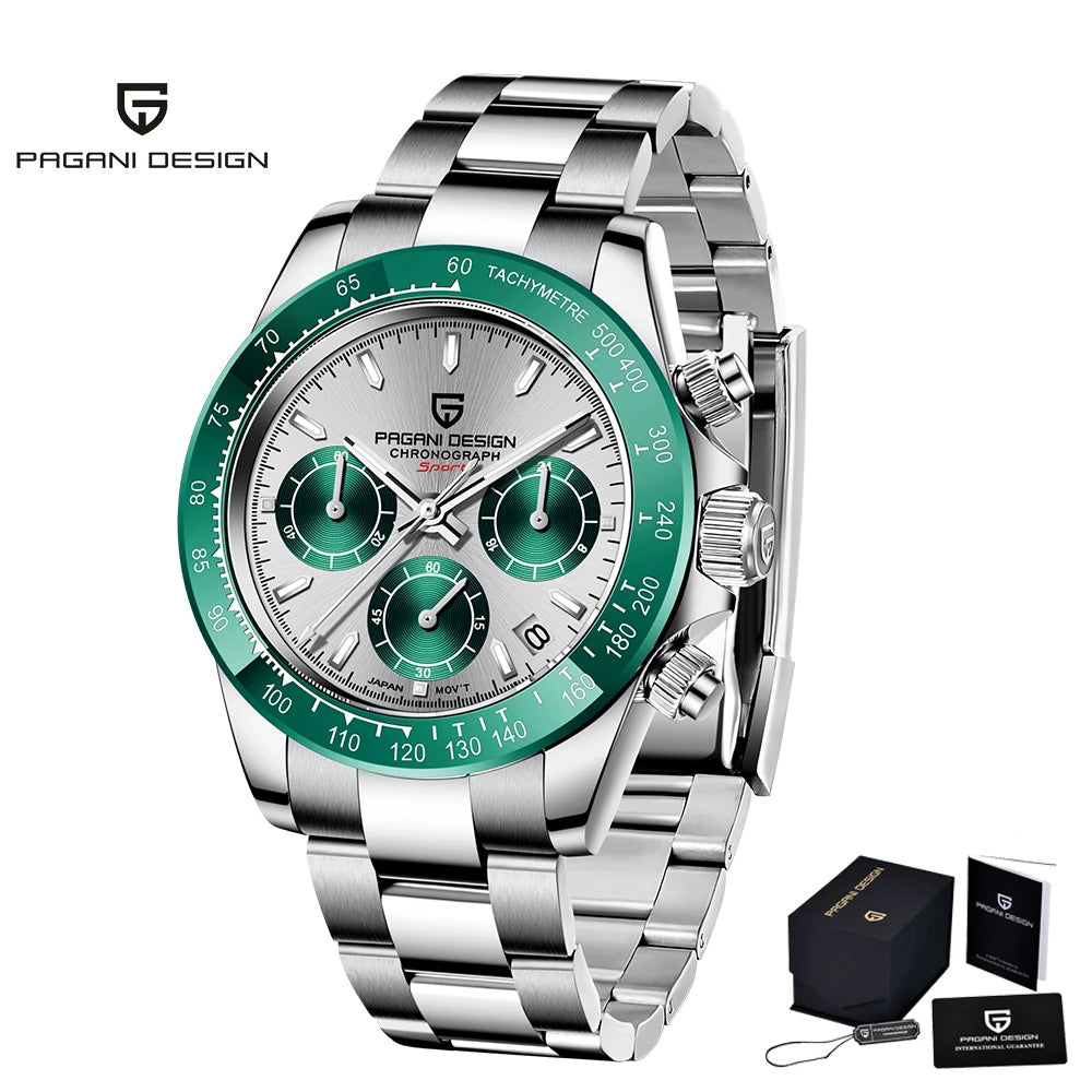 Men’s Stainless Steel Chronograph Watch With Sapphire