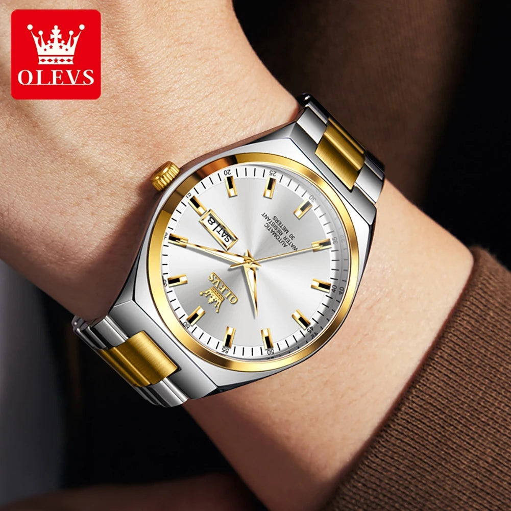 Men's Mechanical Business Watch With Luminous Date